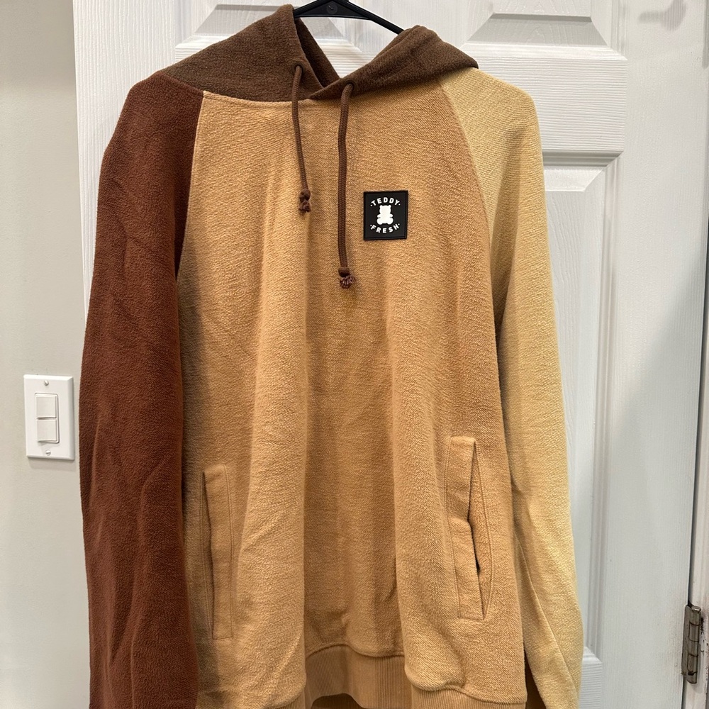 Teddy Fresh Brown and Tan Colorblock Sweatshirt